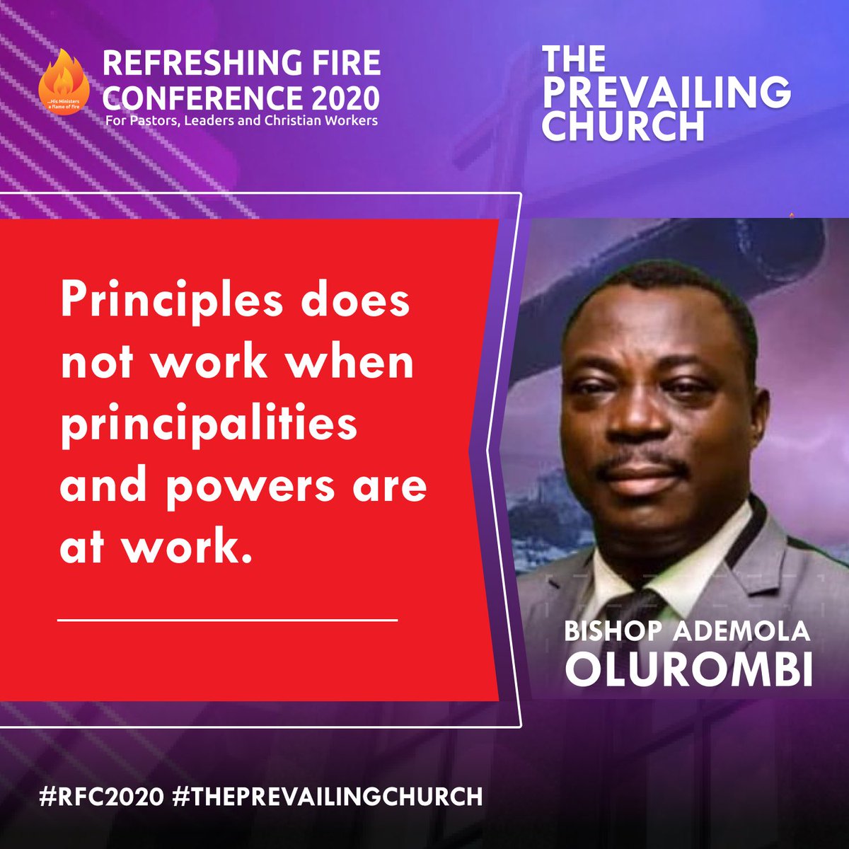 tclafamily's tweet photo. The Gate of hell shall not prevail - Bishop Ademola Olurombi
#RFC2020
#ThePrevailingChurch
#RefreshingFireConference https://t.co/ltG1QJDmiC