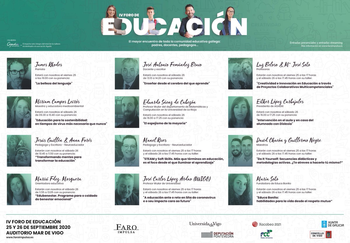 uvigo's tweet photo. A Universidade de Vigo sortea entre os membros da comunidade universitaria dez entradas para o IV Foro de Educación @FaroEduca @Farodevigo 
Na seguinte ligazón explicámosche como participar:
➡https://t.co/aQQTTswzSs 
#FaroImpulsaEduca #CampusIntegra #MedramosContigo #StopCovid19 https://t.co/xkV28bbr5M