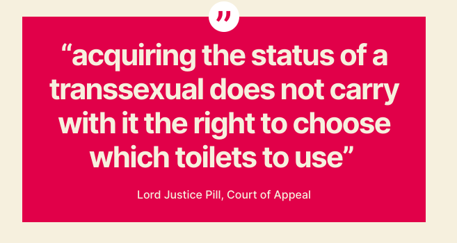 It is time for clear guidance for employers and services providers, and for transgender people, which makes clear the law.  https://a-question-of-consent.net/2020/08/16/croft-v-royal-mail-between-a-rock-and-a-hard-place/