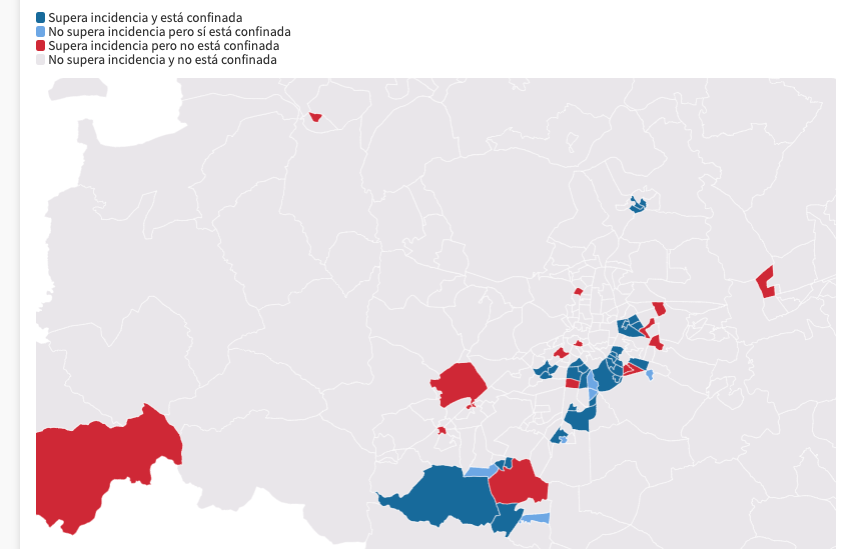ElMundoData's tweet image. #Madrid 16 áreas superan los 1.000 contagios por cada 100.000 habitantes hoy pero no están entre las confinadas. Consulta aquí cuáles son.

bit.ly/33RXItB