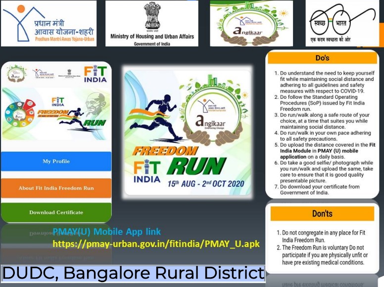 HfaRural's tweet photo. "FIT India Freedom Run" Campaign under #Angikar #PMAYU.
#FitIndiaFreedomRun 
#HousingForAll
@PMAYUrban
 @MoHUA_India https://t.co/NVUsxDle95