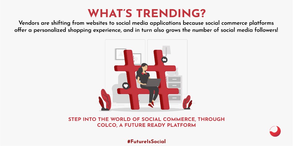 ColcoApp's tweet photo. Wondering why vendors are shifting from websites to social media platforms? Go social with COLCO to find out because #FutureIsSocial
#Collaboration #Colco #skilled #socialcommerce #professional #freelancer #business #startup https://t.co/y9GSsHu6SG