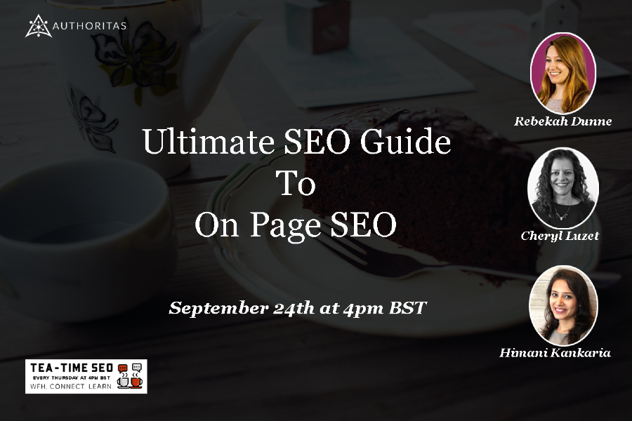 #TeaTimeSEO with <a href="/RebekahDunne/">Rebekah Dunne</a>, <a href="/himani_kankaria/">Himani Kankaria</a> &amp; Cheryl Luzet founder of @wagada_stalbans. They'll share their tips on "On Page SEO" how to start, what to do in ecommerce and finance plus local businesses.
#WFHConnectLearn 
Watch it live 4pm Sept 24th: youtube.com/watch?v=16l44Q…