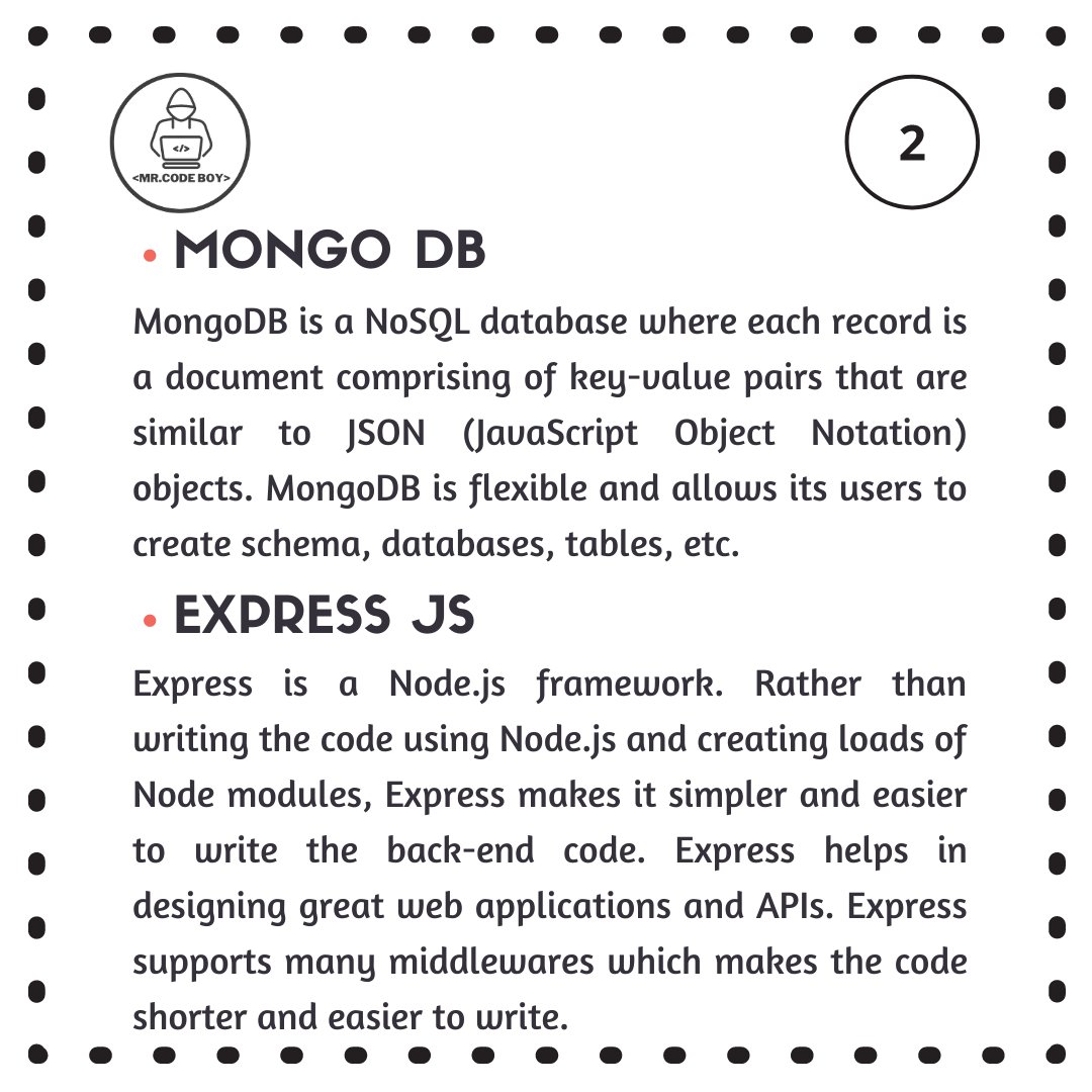 mr_code_boy's tweet image. MERN STACK

Like, Share, and Follow for more technical stuff.

YouTube - bit.ly/mrcodeboy
Facebook - facebook.com/mr.codeboy/
Instagram - instagram.com/mr_code_boy/
Twitter - 

#programming #coding #programmer #python #developer #code #technology #java