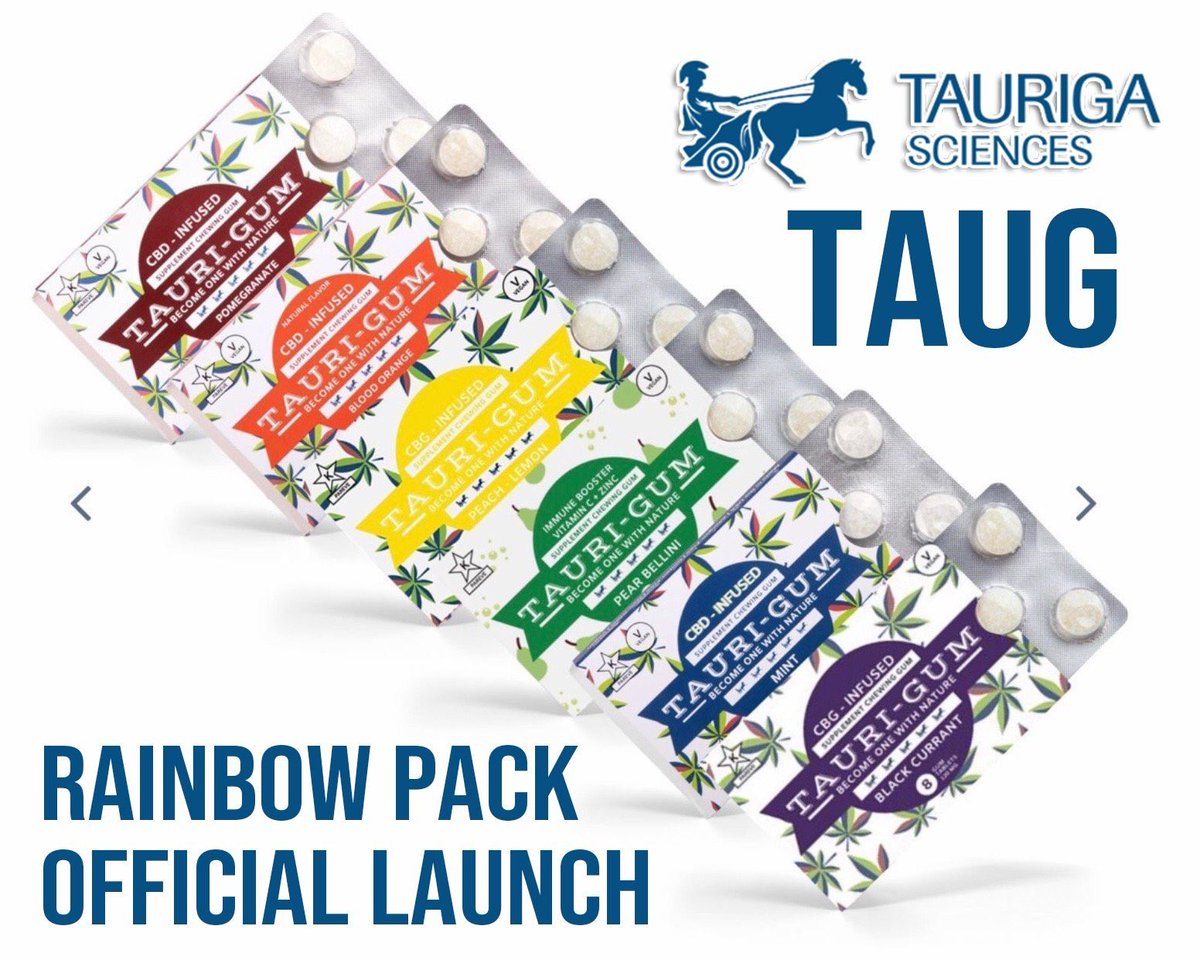 Tauriga Sciences is happy to announce that our long awaited $TAUG #CBD #CBG 🌈RainbowPack launch was a success w/dozens of orders underway &amp; over 1,000 unique daily visitors to our #ecommerce website! Order your #TauriGum today: taurigum.com/collections/all