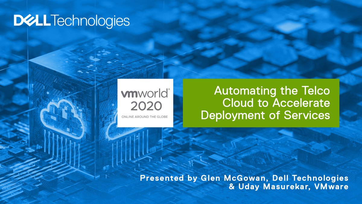 Tuning into #VMworld? Make sure you add this #DellTech session to your calendar to hear how you can automate the #telco cloud to accelerate deployment of services! 

It's happening 9/30 at 12PM CDT!  bit.ly/3cxcU3D