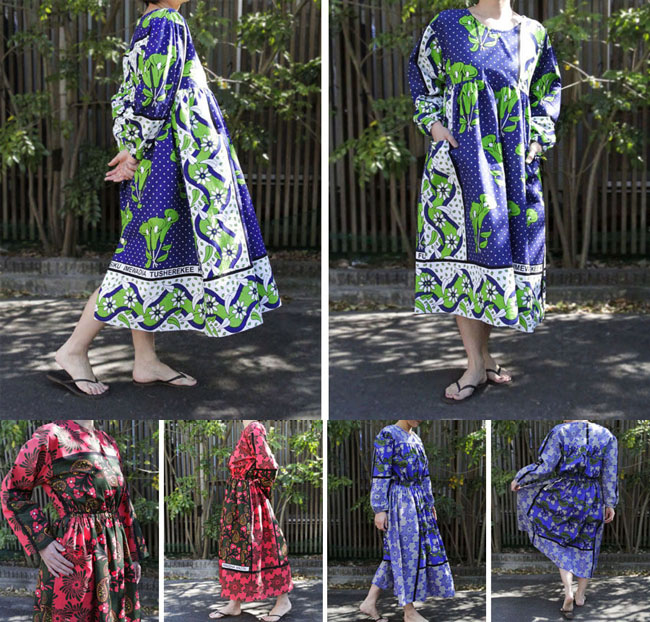 アフリカ布ワンピース