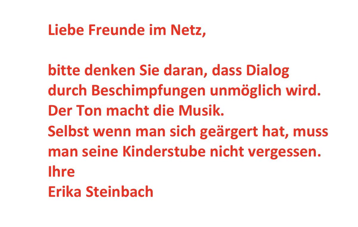 Erika Steinbach (@steinbacherika) on Twitter photo 