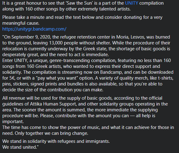 unitygr.bandcamp.com 
#Unity #Moriacamp #AttikaHumanSupport #Donate