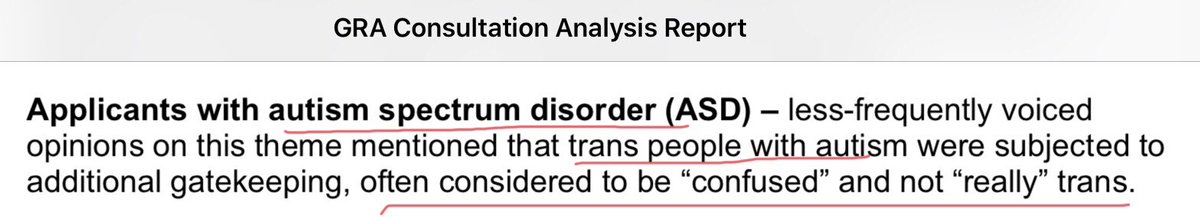 Gatekeeping of access to medical transition for people with autism is a repeated theme. Reminder that females, with Autism, are over-represented x 8 in referrals with Gender Identity Issues. Many adult females, with autism, have expressed concern about this.