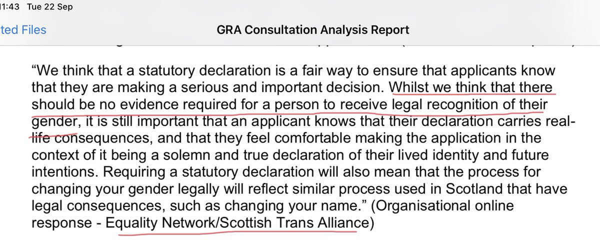 Scottish Trans Alliance who think a statutory declaration is a serious enough document to declare you are really a “woman/man”. A solemn vow? Nope. Women are not an “identity”.