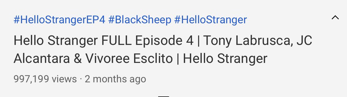 XavMii2's tweet image. Hey guys #HelloStrangerEp4 is at 997,199 views already! 😱 thats less than 3k views to hit 1M!!!! Nood na tayo guys, lets relive XavMi moments ❤️