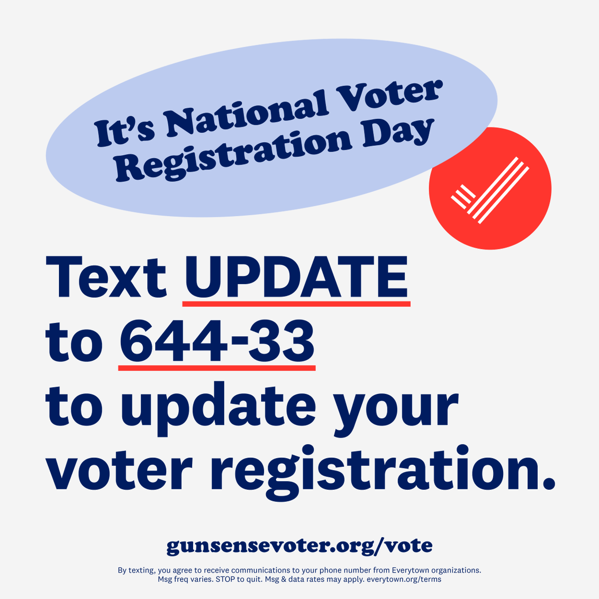 It’s #NationalVoterRegistrationDay! It's impossible to exaggerate how important this year’s election is. Among other things, gun safety is on the line, which is why you should make sure you’re registered to vote (&amp; then make sure everyone you know is, too) bit.ly/32VqBWV