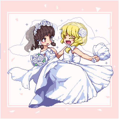 レイマリ「レイマリ結婚した 」|くまもとのイラスト