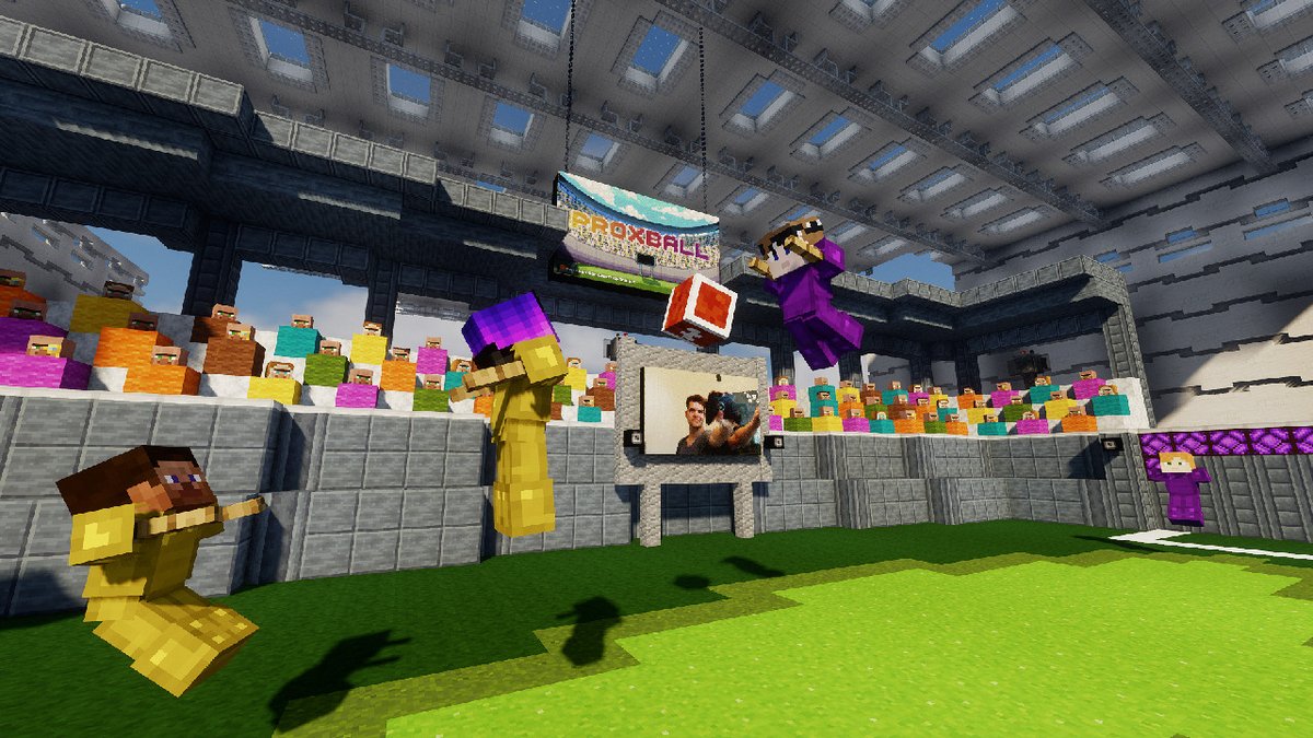 MineMoreCon's tweet photo. This is how a booth can look like. This early design is from @LightNightGames for their upcoming game #Proxball. But what are the arcade machines for?

Apply now as exhibitor: https://t.co/g6mwlajG37

#minecraft | #convention | #gamedev https://t.co/AUaNv3OZON