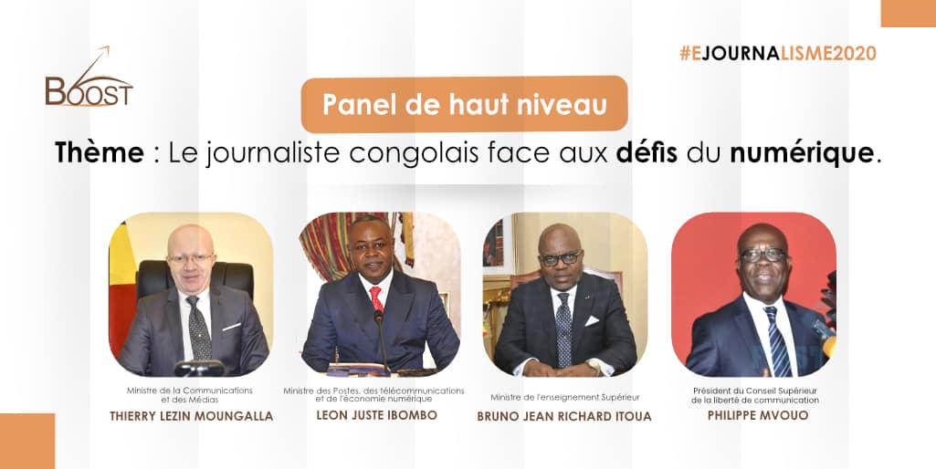 BoostPlateforme's tweet photo. Bienvenue à l'unique Panel de la 2e édition des #AteliersEjournalisme organisée par la @BoostPlateforme avec l’appui du @MinistereComCG, @PostesTelecomcg et du conseil supérieur de la liberté de communication. @ThMoungalla @LeonJuste @Vanessa_Metou https://t.co/jSfRYHnIbJ