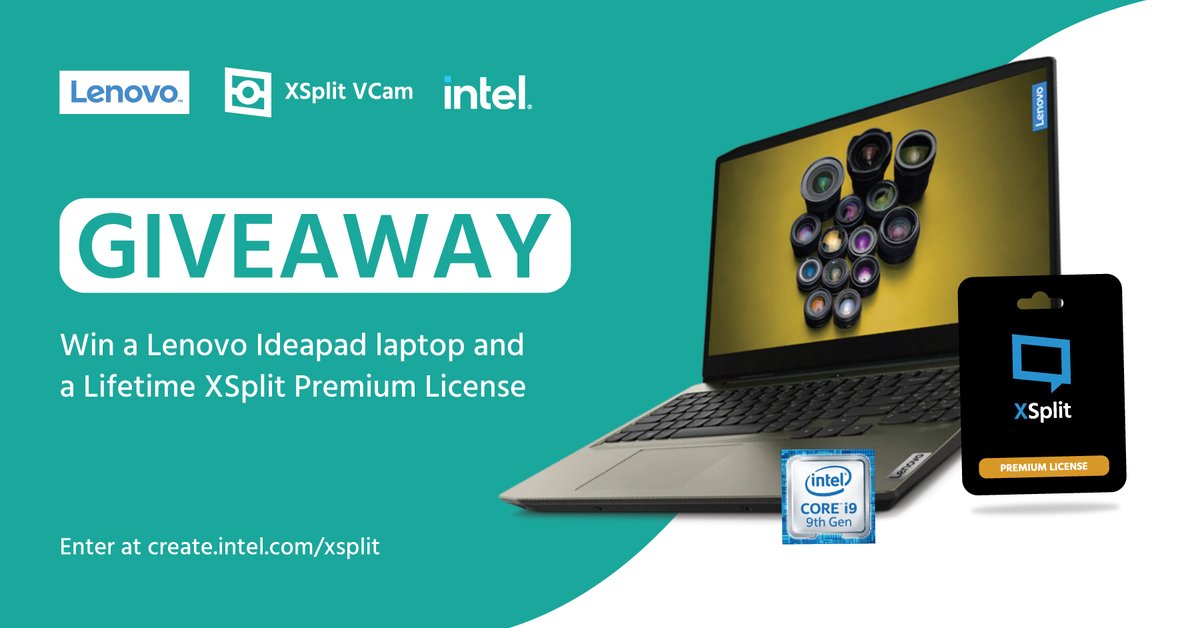 xsplit's tweet photo. ‼ Giveaway time ‼

Upgrade your streaming experience with an XSplit Premium Lifetime license and an Ideapad Creator 5 laptop courtesy of @intel &amp; @Lenovo. 

🔻Enter🔻 
https://t.co/4WhXzgdZm2 https://t.co/wpKepDDFrH