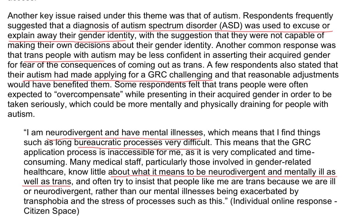 Another reference to neuro divergence & mental health issues and how it should not be a barrier to medicalisation. For parents of Autistic kids. 