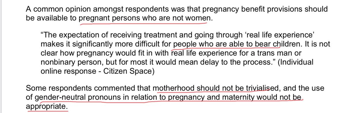 Here the authors of the consultation use the phrase “Pregnant Persons who are not Women”. & “People who bear children”. Which sex would that be then?