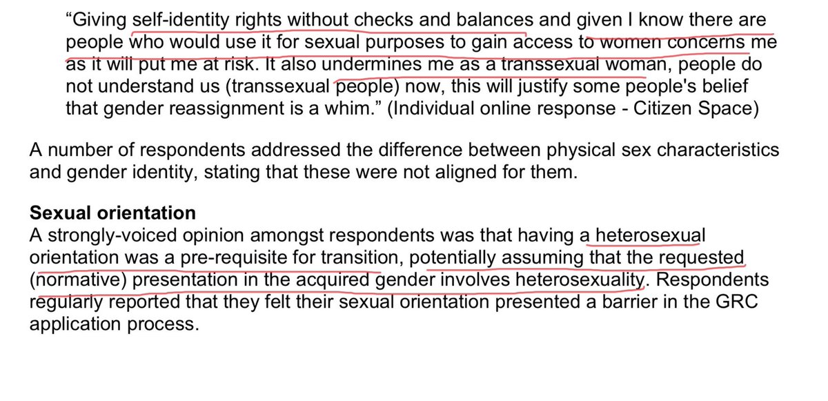 Here a transsexual expresses concern about men using the process to access women’s spaces. The comment below is mangling language to such an extend that I *think* they mean I can still want sex with women when I am one? But i am not sure.