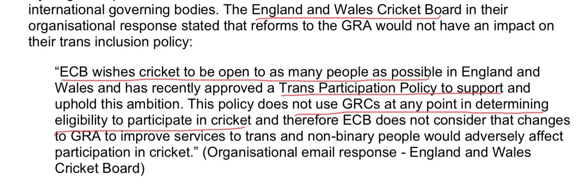 English Cricket Board whose Trans Policy allows males to play as women. 