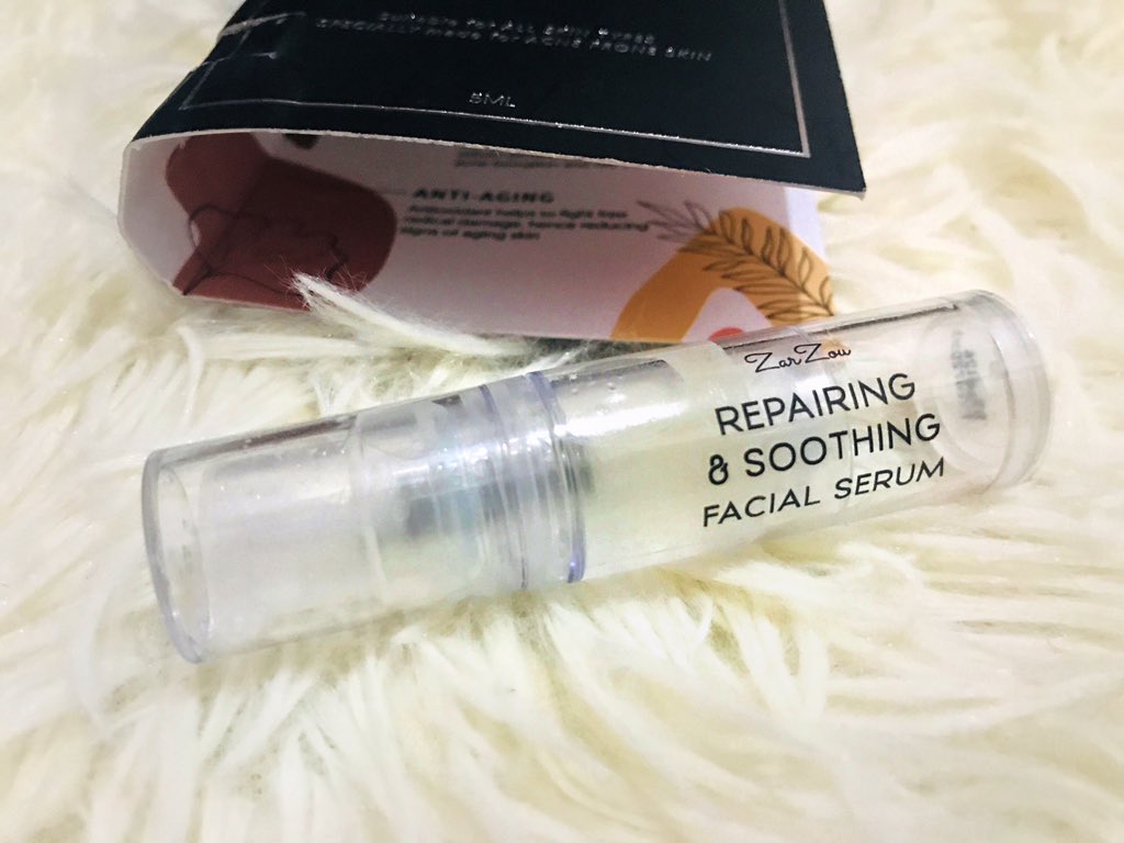  REPAIRING AND SOOTHING FACIAL SERUM FROM  @zarzoubeautyHQ Finally I finished the mini RSS, and here’s my honest review: