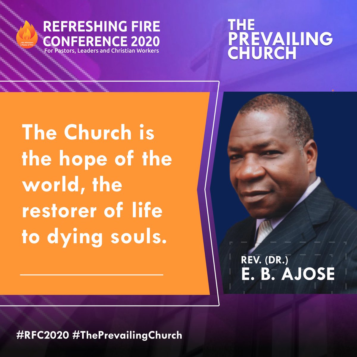 tclafamily's tweet photo. The Prevailing Church - @revemma_ajose
#RFC2020
#ThePrevailingChurch
#RefreshingFireConference https://t.co/L0bb5oVRjg