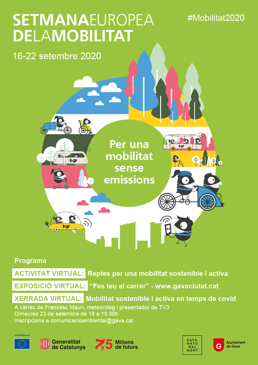 Recorda! Fins divendres pots assolir els "Reptes per una mobilitat més sostenible i activa" bit.ly/3hU5urW. #Mobilitat2020
Visita la mostra virtual Fes teu el carrer! Coneix les mesures que s'han realitzat a Gavà per una mobilitat més sostenible. bit.ly/3hTR3o3