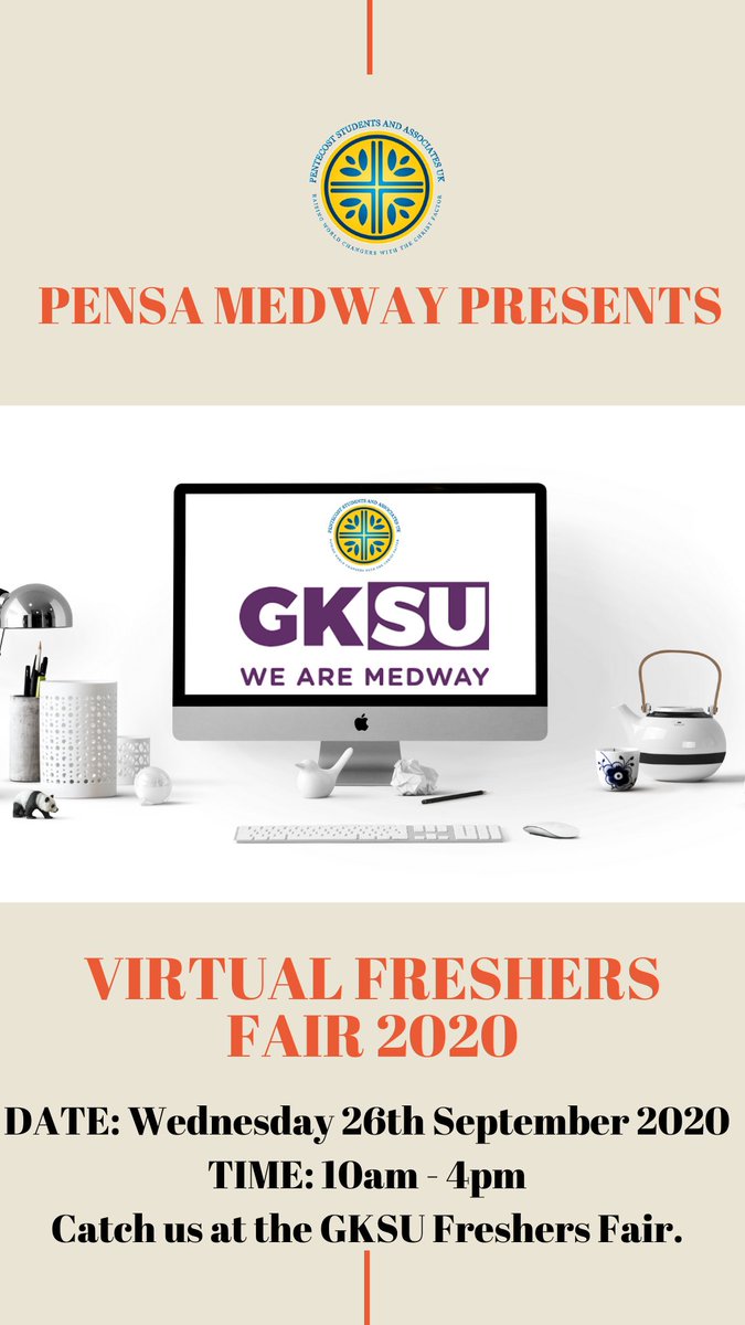 Hey everyone! 👋 We’d like to once again welcome you all freshers and returning students to 2020/21 academic year. This year freshers fair is being held virtually so catch us tomorrow from 10am-4pm at the GKSU virtual freshers fair @GKSUMedway. Looking forward to meeting you all!