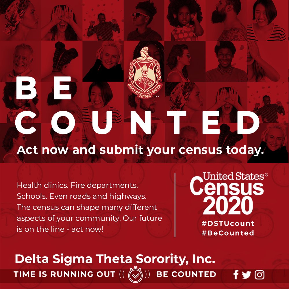 The deadline to complete the 2020 Census is rapidly approaching. Visit 2020census.gov to submit your response TODAY! Our future is counting on you. #DSTUCount #DST1913