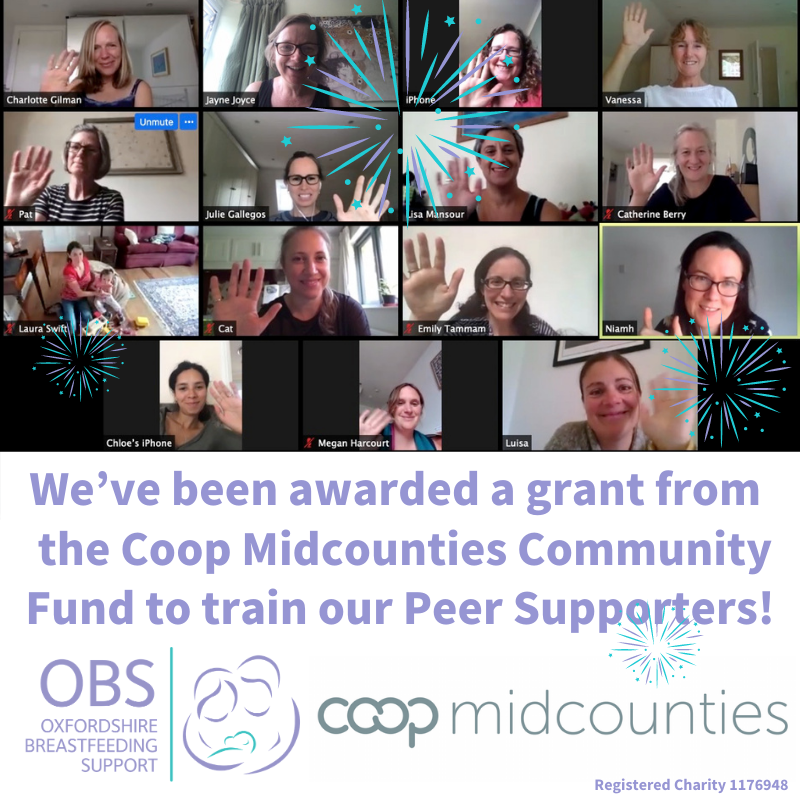 Many thanks to all the staff and members of @midcountiescoop!  We're celebrating a grant to help us train breastfeeding #PeerSupporters.
See what our current volunteers do, and get in touch if you'd like to join the OBS team! oxbreastfeedingsupport.org/index.php/abou…
#EquippingTheNextGeneration