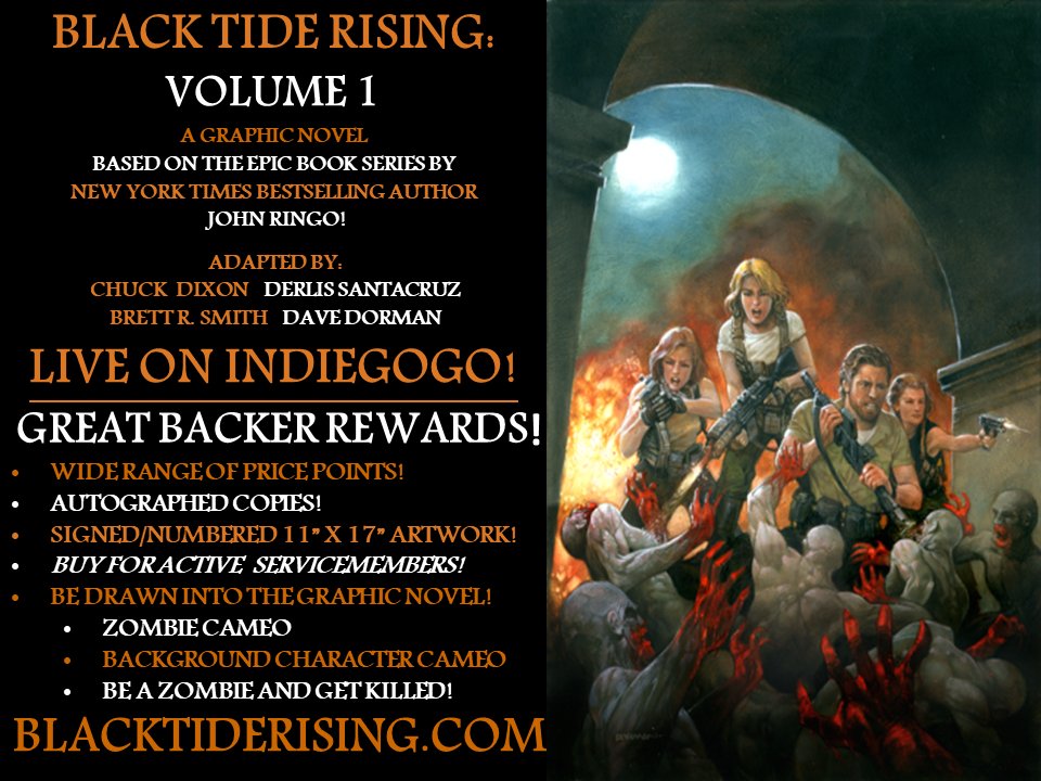 BTRGraphicNovel's tweet photo. We're past the halfway mark! Stand against the hordes with @Dixonverse, @BrettRSmith76, @DaveDorman &amp; Derlis Santacruz! Pre-order your copy of Black Tide Rising, Volume 1 on Indiegogo today! https://t.co/wxr9FBtb8X https://t.co/KeBARfzRQC