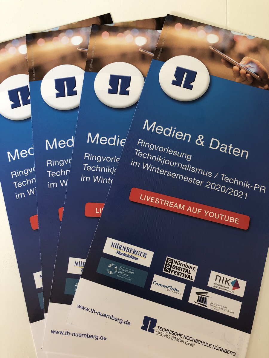 MarkusKaiser78's tweet image. Die Flyer sind frisch eingetroffen. Wir freuen uns schon sehr auf die Ringvorlesung Medien &amp;amp; Daten der @TH_Nuernberg. Am Montag, 12. Oktober, gehts los. #roboterjournalismus #datenjournalismus #medienethik #audiencedevelopment #digitalesmarketing