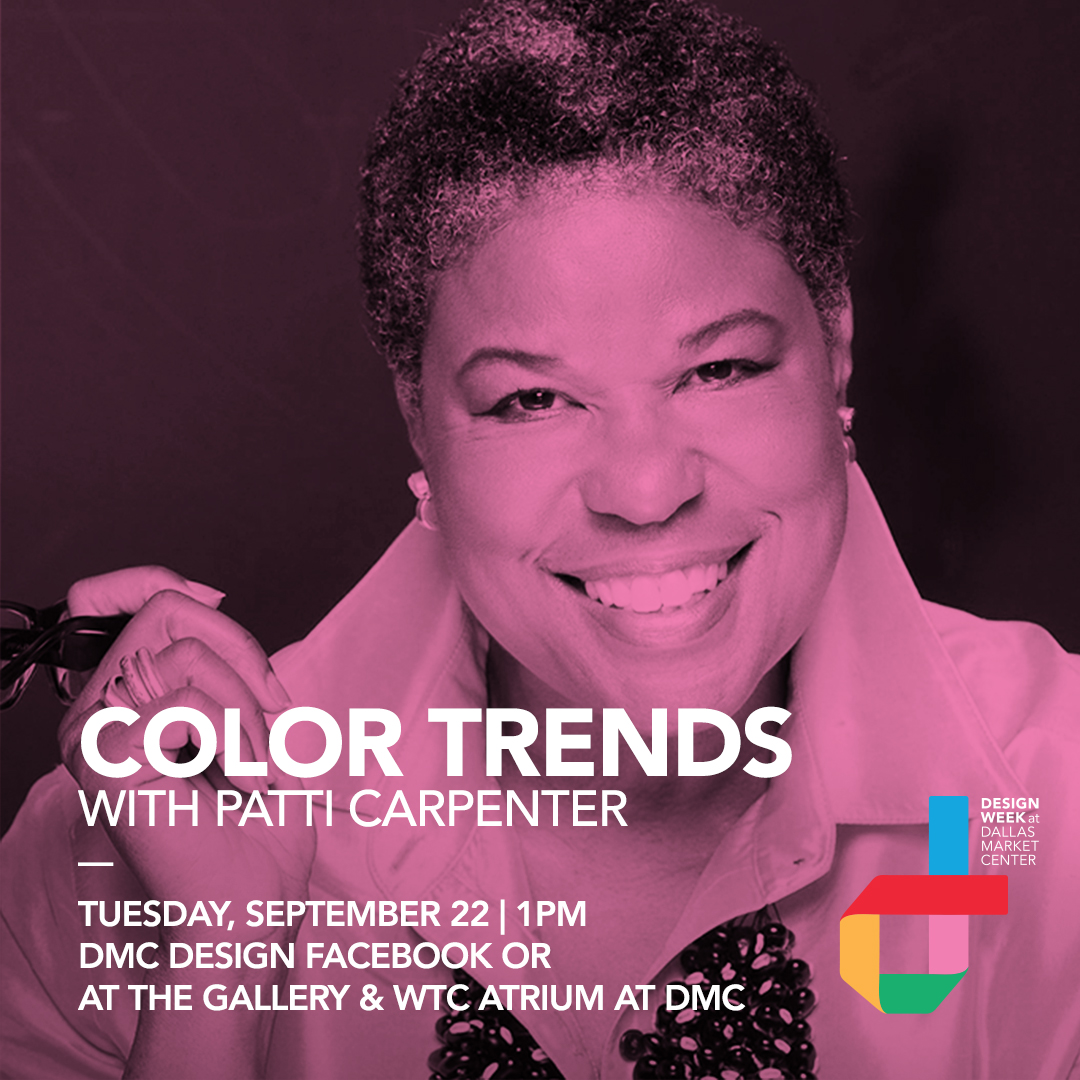 DallasMarket's tweet image. Dallas Design Week begins today including captivating sessions with thought leaders like Patti Carpenter. Stream on our Design at DMC Facebook page or watch with us here at DMC. Full schedule: dallasmarketcenter.com/markets/market… #design #dallasdesignweek #homedecor #color