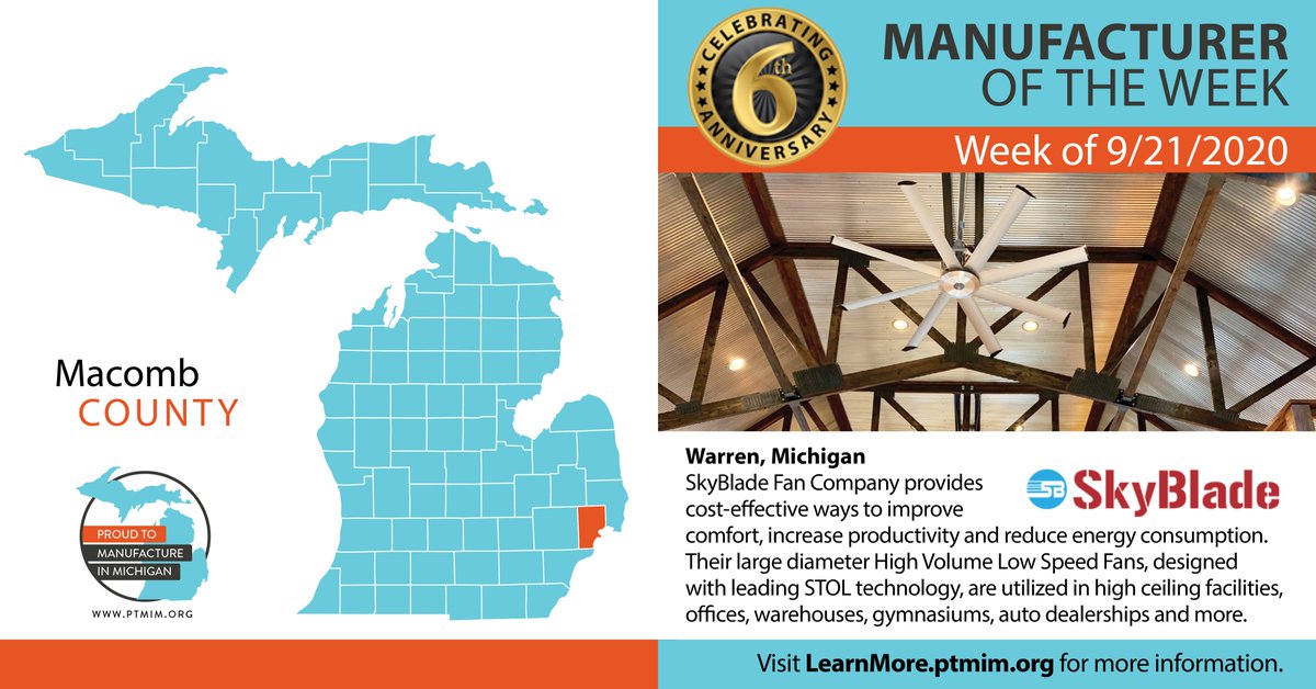 Proudtomfrinmi's tweet photo. @RepAndyLevin Our @Proudtomfrinmi featured #member company is @SkyBladeFans in your district! https://t.co/7dl1ejexyv #ManufactureSmarter #6YearMember #aircirculation #reduceenergy #Improveairflow https://t.co/UPwMicOomI