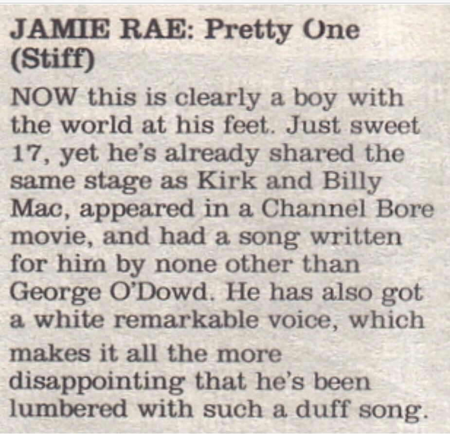 mrjamierae's tweet photo. Just found this old review online from The Melodymaker in 1985 lol. “Remarkable singer with a duff song” lol. I suppose it’s actually a compliment lolololol 😂 😂 😂 #jamierae #80s #80smusic #BoyGeorge #StiffRecords @BoyGeorge https://t.co/wGWQQZeNu4