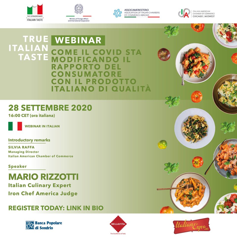 ll 28 settembre 2020 alle ore 16:00, la IACC presenterá il nuovo webinar firmato @TasteTrue 'Come il COVID sta modificando il rapporto del consumatore con il prodotto italiano di qualitá'. Per partecipare, ISCRIVITI AL SEGUENTE LINK: bit.ly/35WsHaP 👈 #trueitaliantaste