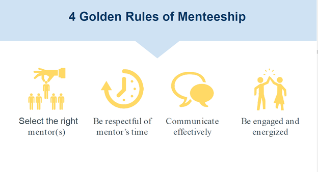As a mentee, remember to follow the 4 golden rules (especially the time one). Set agendas and communicate goals and problems open and honestly  https://hbr.org/2017/11/what-mentors-wish-their-mentees-knew 4/n
