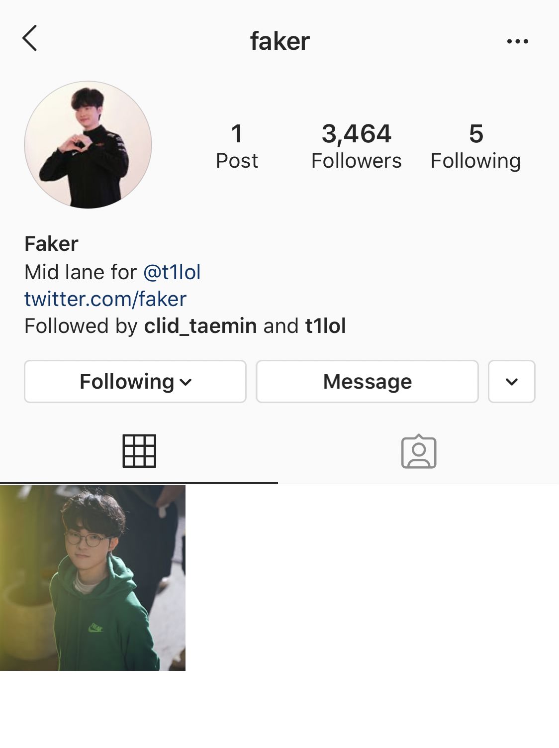 Sher ʕ•̫͡•ʔ on X: “I started Instagram” Follow Faker's new OFFICIAL  Instagram account @faker !!!  / X