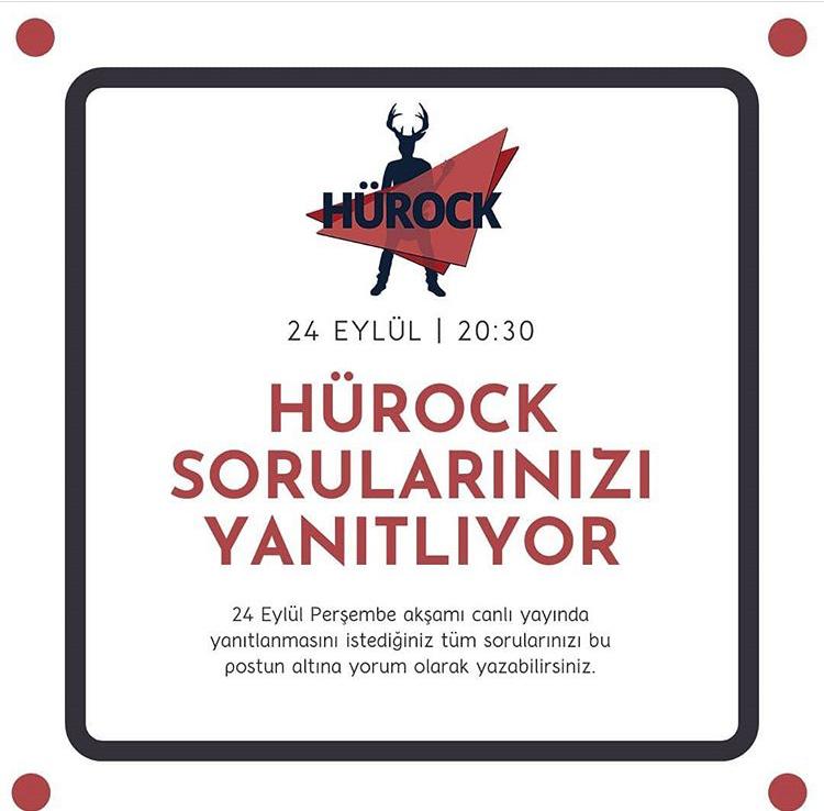 Hürock ile ilgili tüm merak ettiklerinizi bu postun altına bekliyoruz! 24 Eylül Perşembe günü 20.30'da, Instagram canlı yayında postun altındaki soruları yanıtlıyor olacağız!