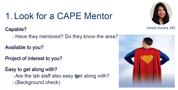 When looking for a mentor, consider the CAPE criteria  @FutureDocs 5/n