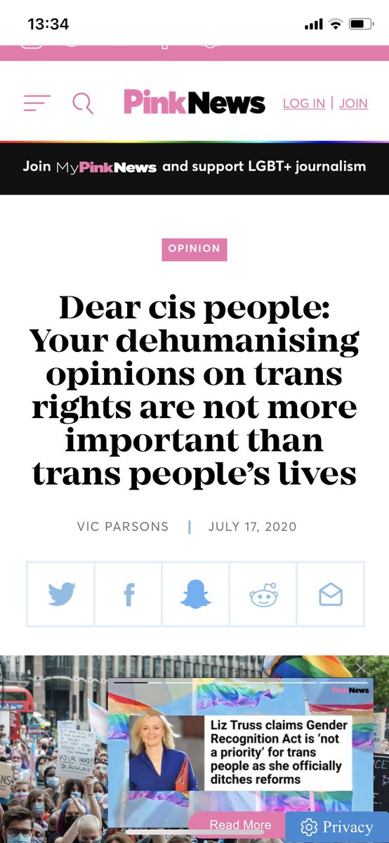 12./ This led to a raging article in Pink News which denounced the same company -You Gov- for daring to ask the public questions about trans people that Pink News had just paid to ask the public questions about trans people. 