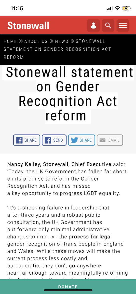 17./ Maybe Benjamin will soon sing the same song as  @stonewalluk that calls the govt’s decision “a shocking failure of leadership”. Nancy Kelley will know all about that. We hear reports her staff are in open rebellion.