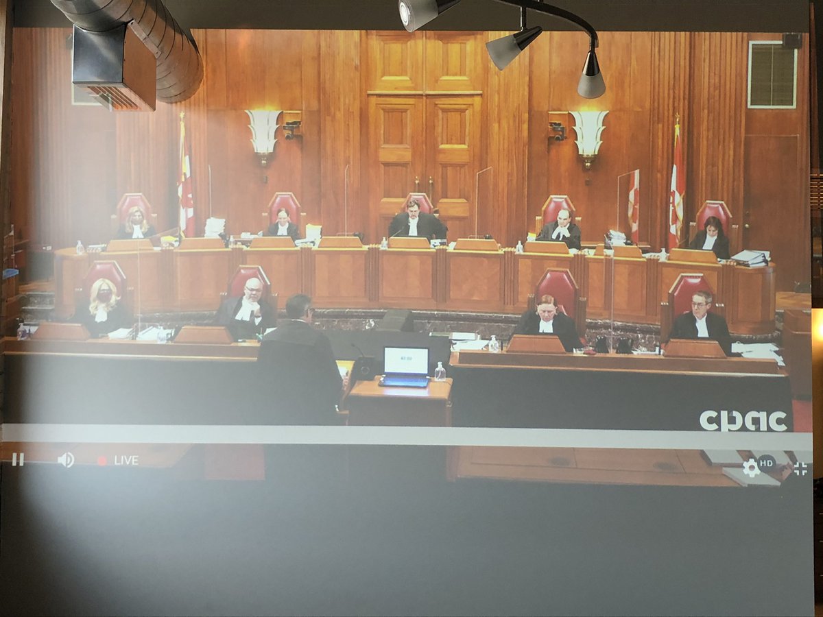 And the  #carbontax proceedings are underway, with the new two-row social distancing format for the justices (and yes I am enough of a constitutional law nerd to project the webcast on my wall (while working on my computer)!)