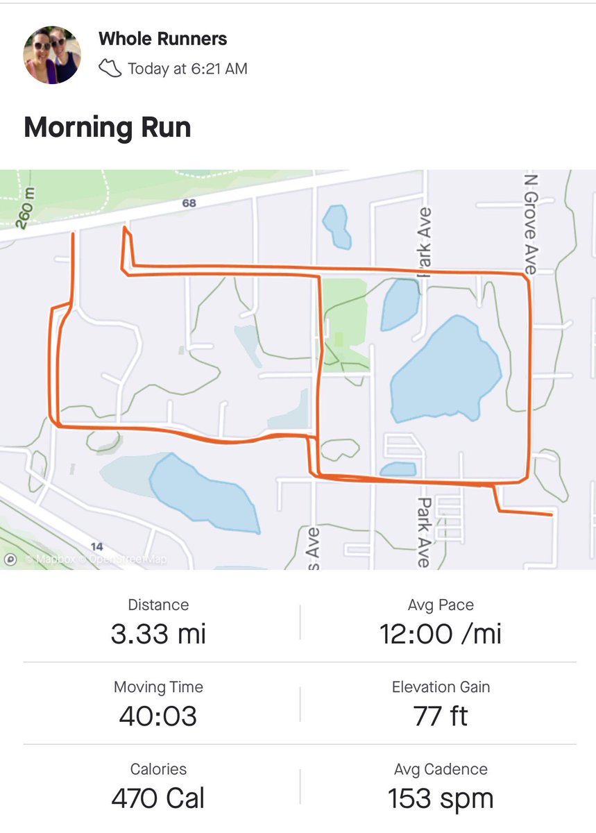 Fun speedwork session this morning! When did we become people who love speedwork?! 🤔

10 min recovery / 20 min fartlek / 10 min recovery

#runchat #running