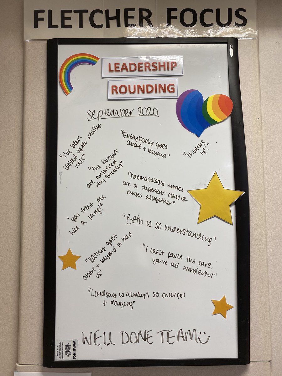 Fantastic feedback from this month’s leadership rounding ☺️ #haemdreamteam #teamNUH