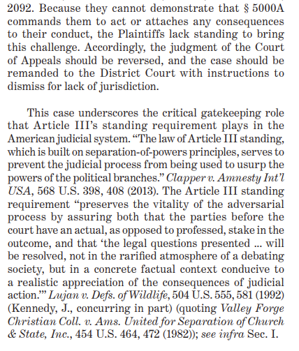 There's no way to reconcile the ACA lawsuit with basic, longstanding doctrines in the law like standing and severability. The case keeps winning so Republican judges can enact policy changes voters hate and Congress rejected. /3 https://www.supremecourt.gov/DocketPDF/19/19-840/143422/20200513132559902_19-840%20and%2019-1019%20Amicus%20Brief.pdf https://www.supremecourt.gov/DocketPDF/19/19-840/143417/20200513125326824_Adler%20et%20al.%20Amicus%20Brief%20ISO%20Petitioners%205.13.2020.pdf