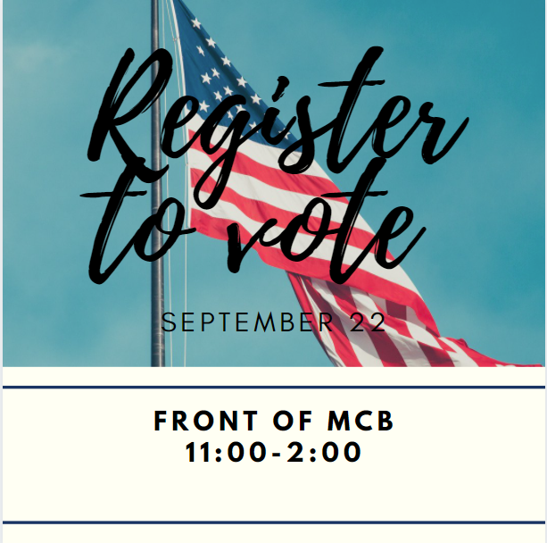UACCB's tweet photo. VOTING MATTERS!
Register to vote in front of MCB  TODAY!
#uaccb #uaccbunited https://t.co/5NH4cBg56R