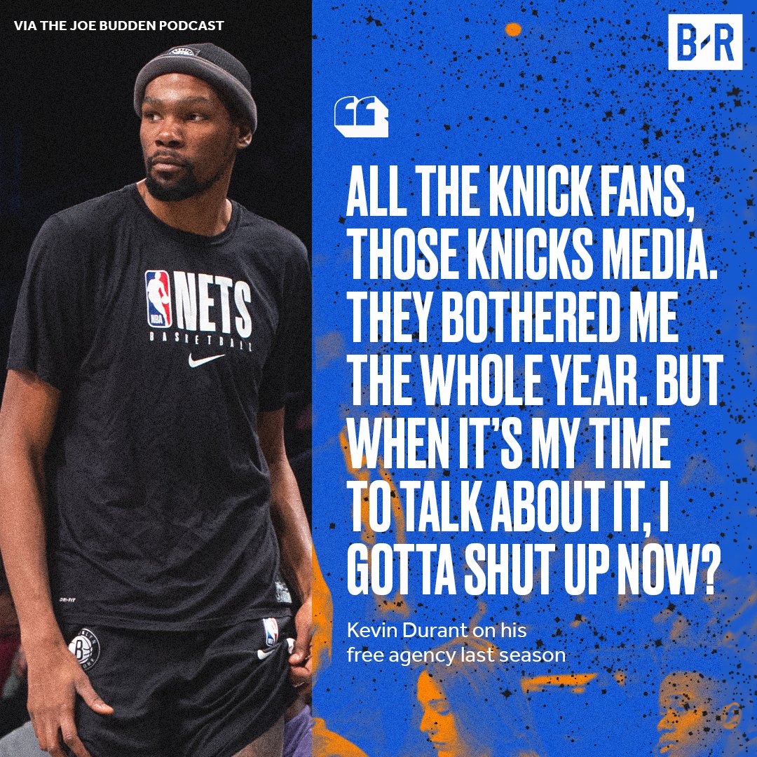 BleacherReport's tweet photo. KD’s not holding back now

(via @JoeBuddenPod) https://t.co/kPiX6njXuI