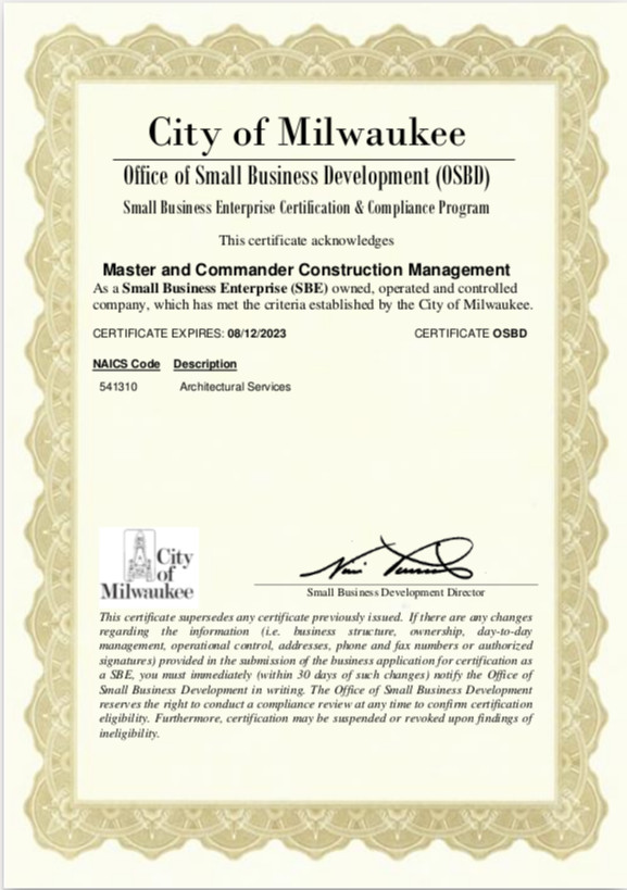 mc_architect's tweet image. We are thrilled to receive our #SBE Certification for the City of #Milwaukee it was an intense process but imperative for us. We are also awaiting the certifications from #Chicago, #Phoenix, #Houston, #Miami, and #Maui.
#Diversity #SBE #SBEMilwaukee #MBE #DBE #WBE #MCCM